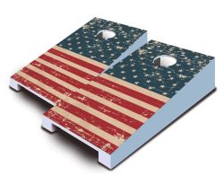 "Retro American Flag" Tabletop Cornhole Set